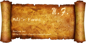 Mór Fanni névjegykártya